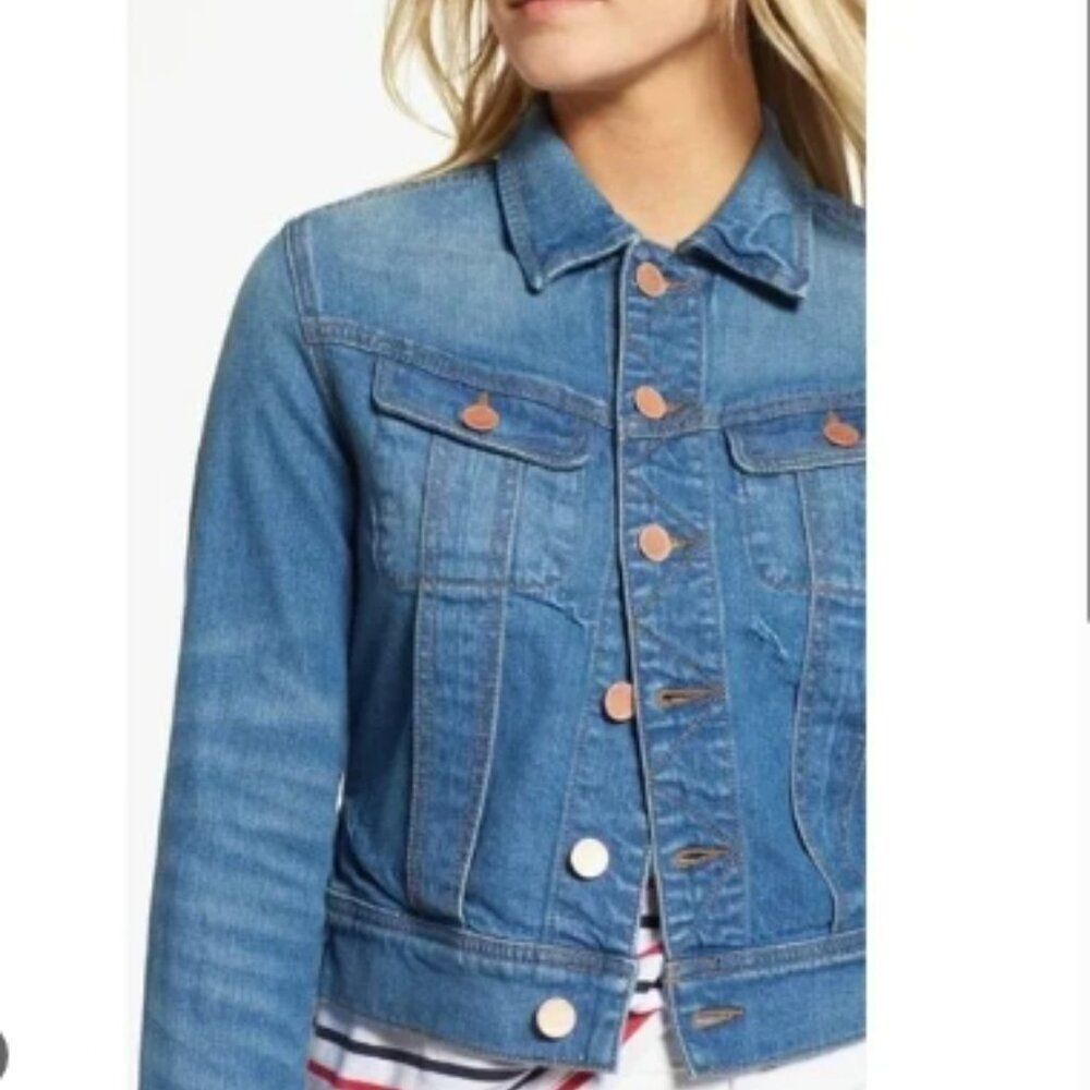 1901 Crop Denim Jacket Weekend Wash in Size S - Picture 14 of 15